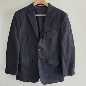 Savane Navy Blue Men's 38 Short Blazer Jacket Sportcoat